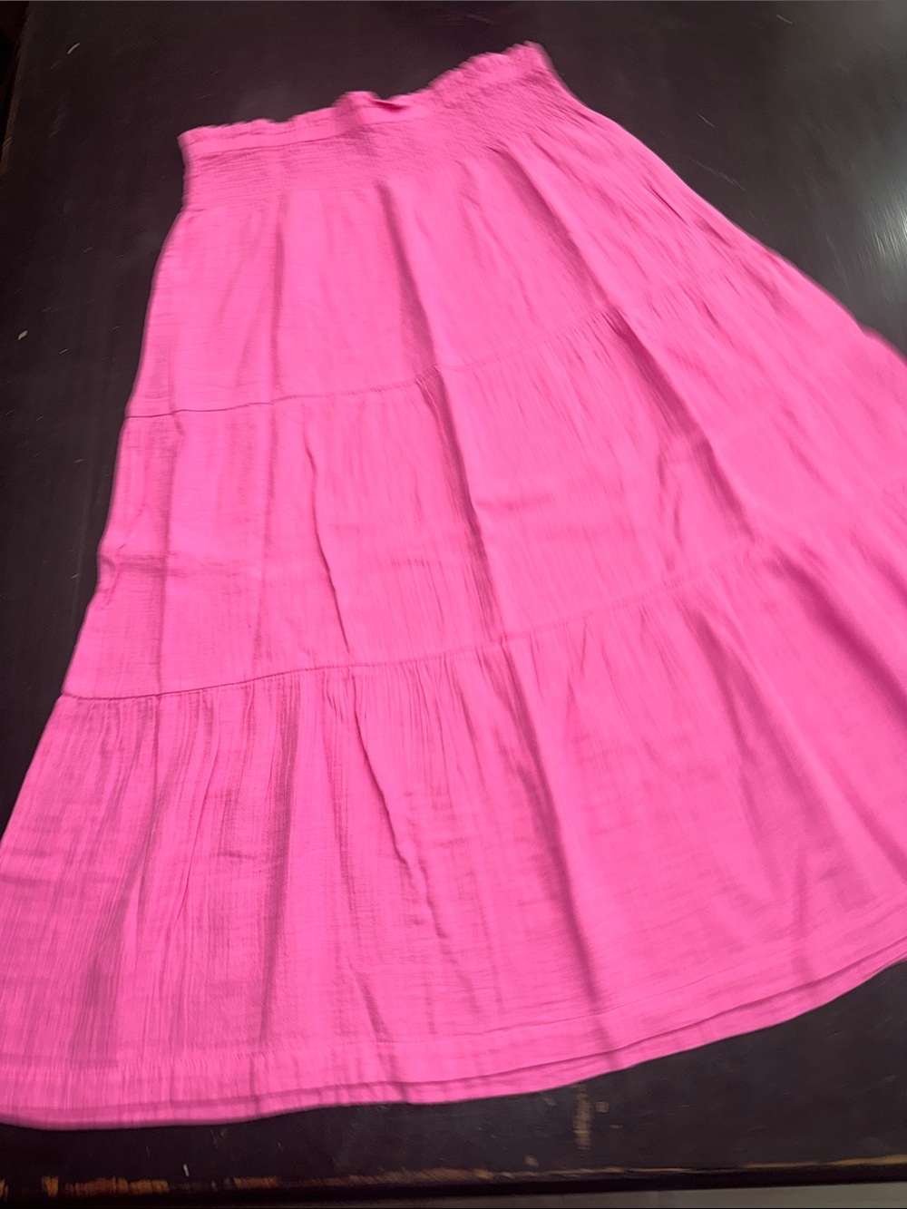 GAP pink tiered gauze maxi skirt. size large. elastic waist. NEW WITH TAGS.